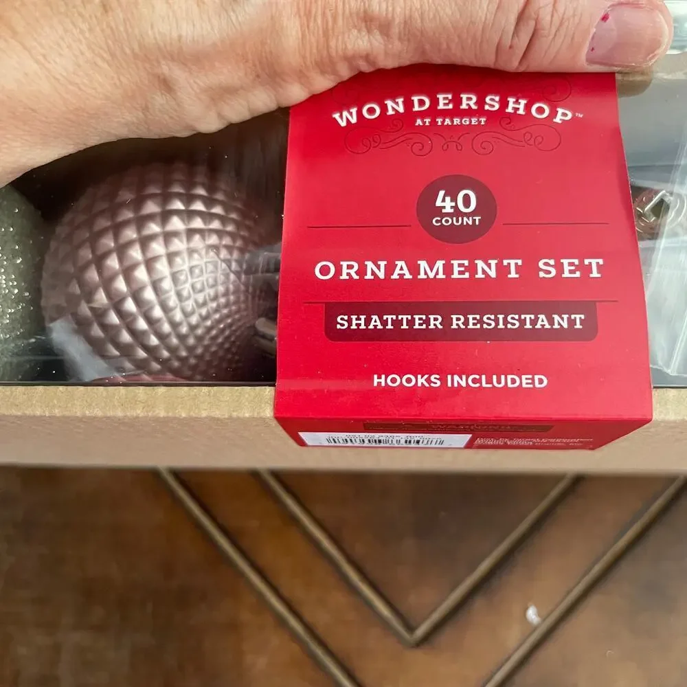 NWT WonderShop 40 Count Ornament 02 Sets Blue & Pink Shatter Resistant